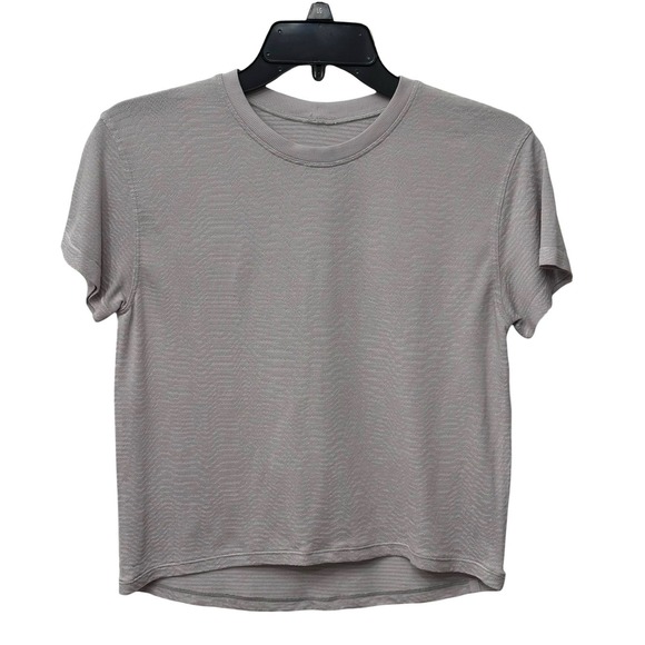 lululemon athletica Tops - Lululemon Short Sleeve Shirt Women's Size Small Grey Cropped T-shirt